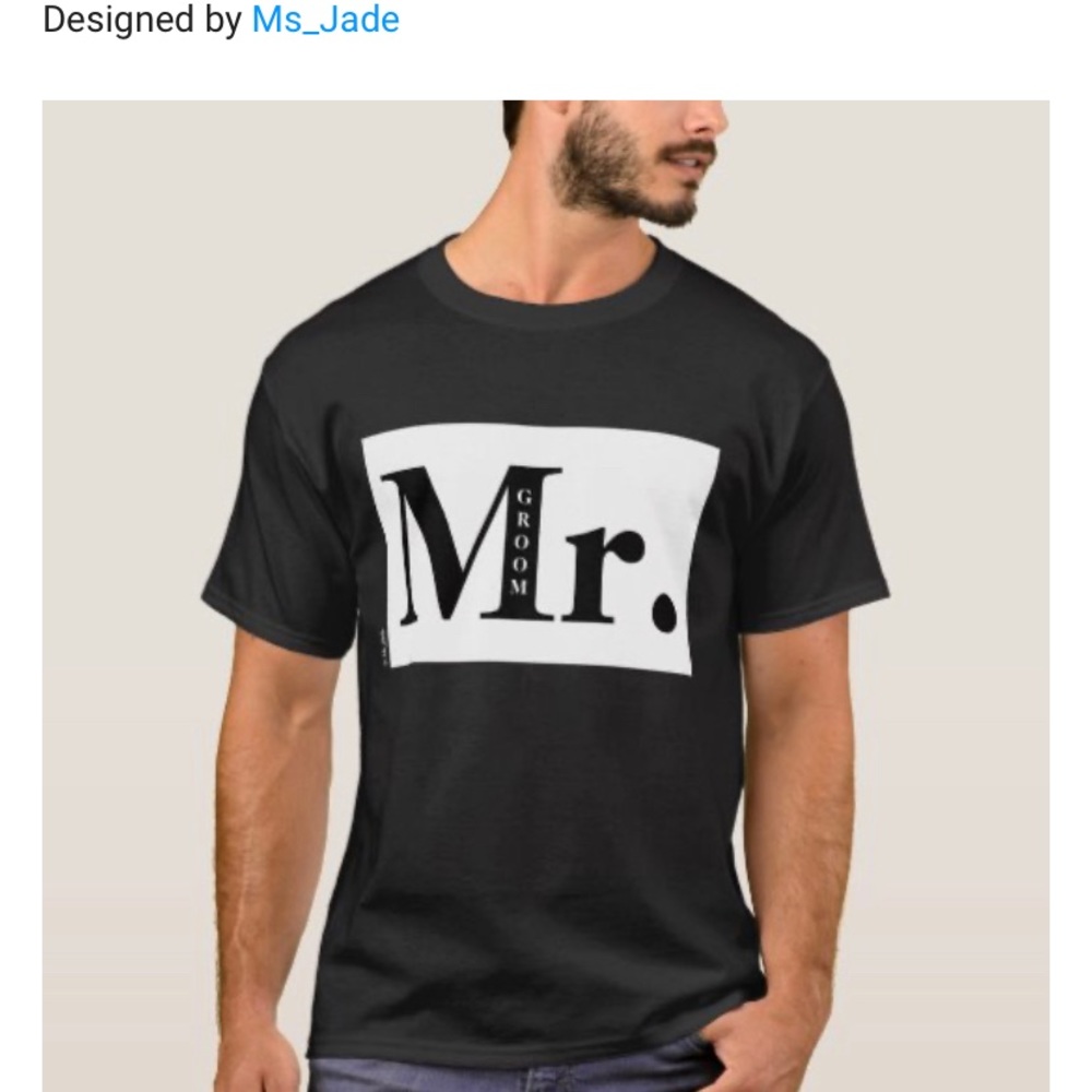 ✨ High Contrast Modern Cool Mr. Groom T-Shirt